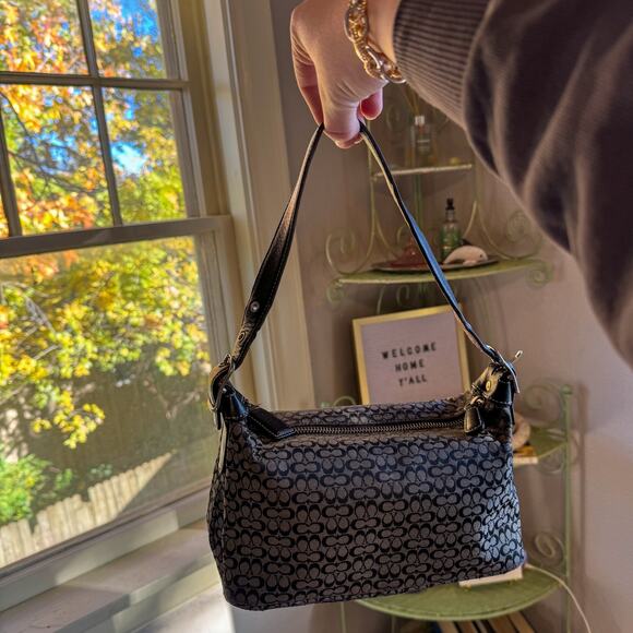 🖤 COACH Signature C Mini Baguette Purse | Y2K Monogram Shoulder Bag 6332 - Picture 2 of 6